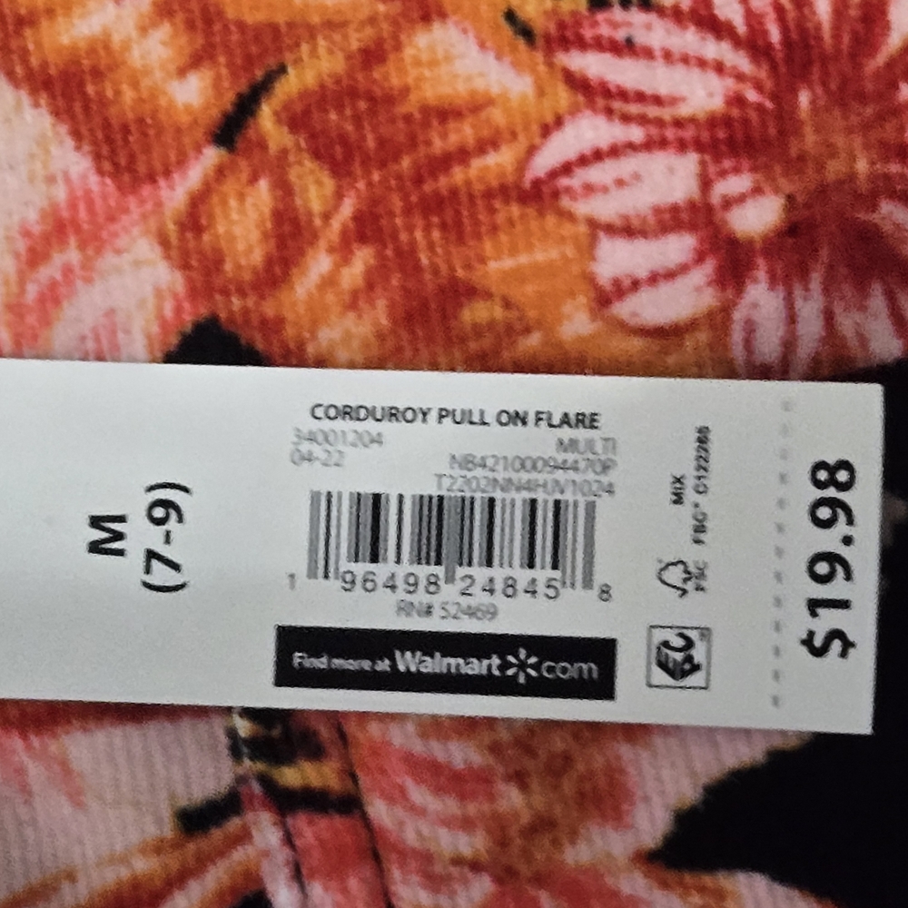 Floral Corduroy Flare Pants